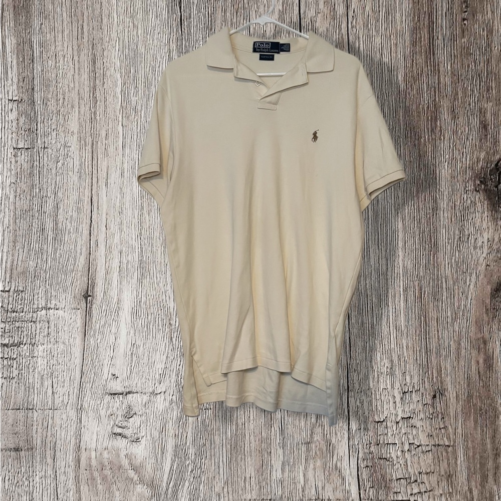 Polo by Ralph Lauren Men's Beige Polo Shirt size large - Picture 1 of 3